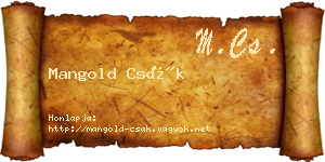 Mangold Csák névjegykártya
